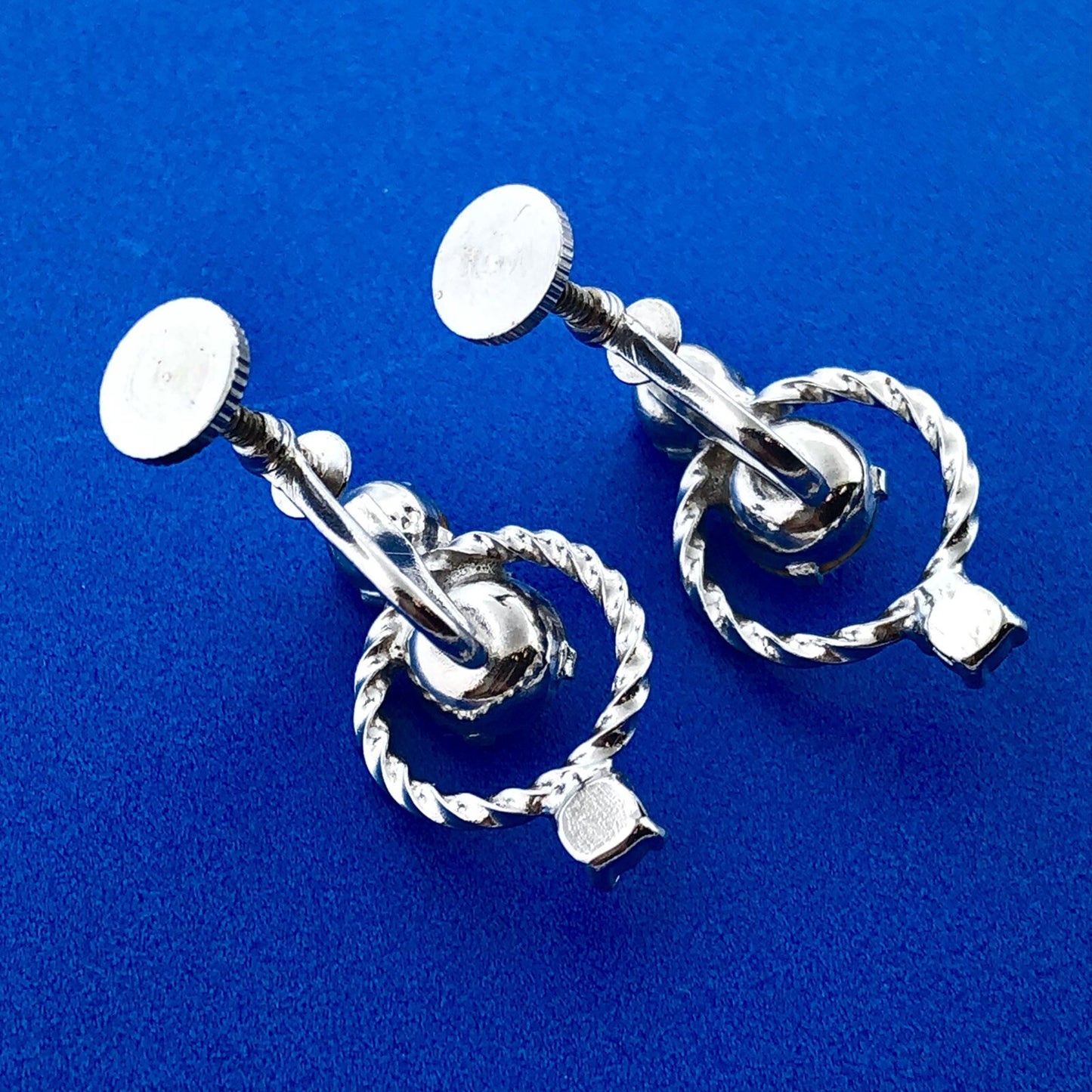 Vintage Silver Tone Rhinestone Choker Necklace Earrings Bridal Evening Set