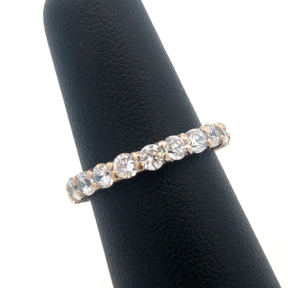 Designer 925 Sterling Silver Round Cubic Zirconia Eternity Anniversary Band Ring