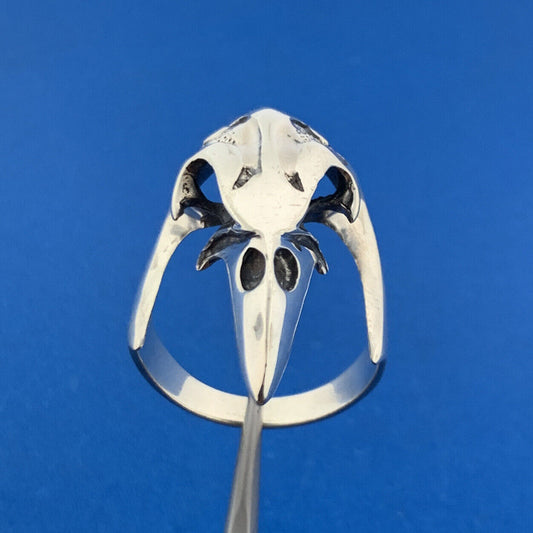 Sterling Silver 925 Eagle Phoenix Skull Biker's Guardian Statement Ring