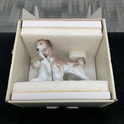 1998 Lladro Safe And Sound Terrier Child Retired Porcelain Figurine #6556 NIB