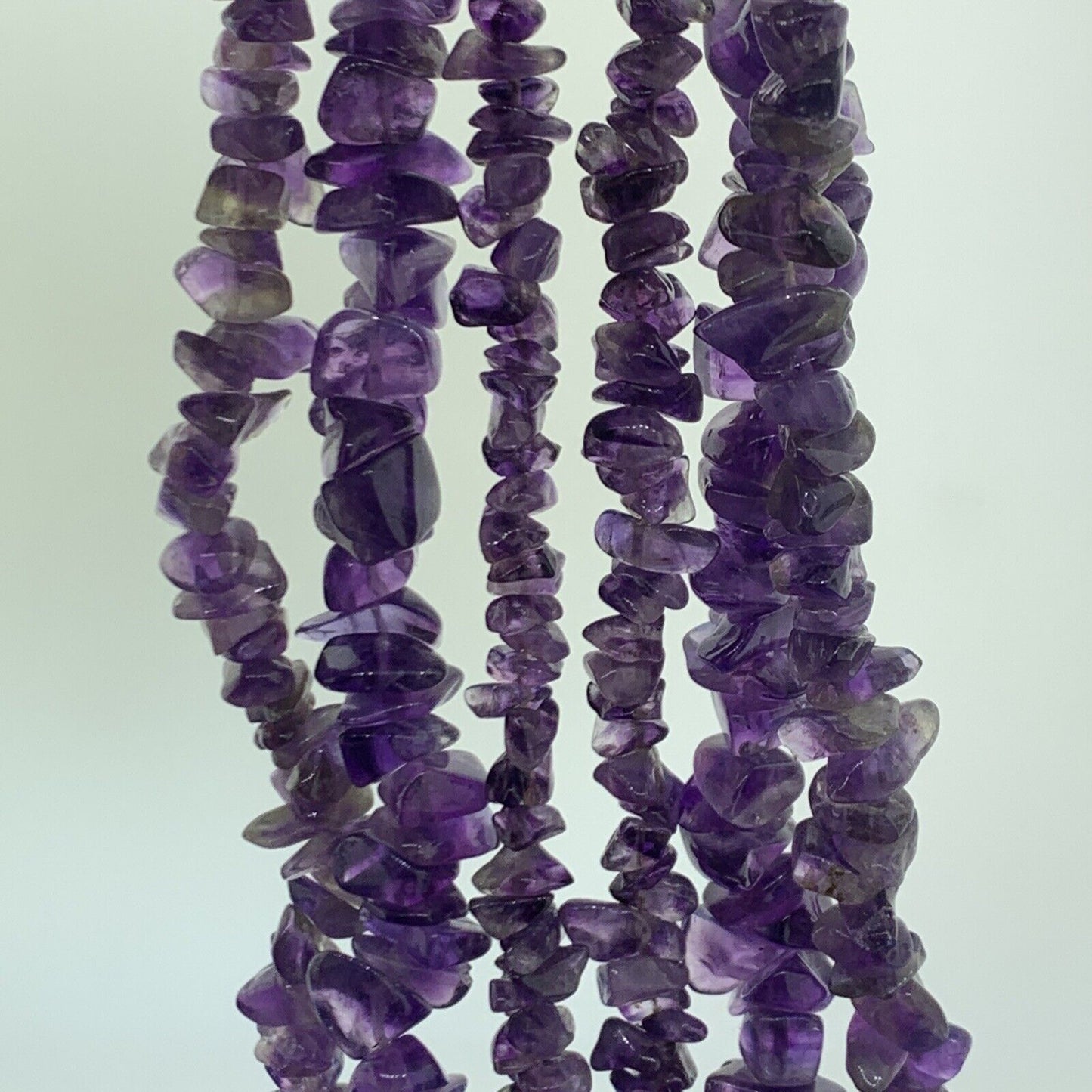 Lot Of Three Chunky Amethyst Spiritual Awakening Healing Beaded Necklaces