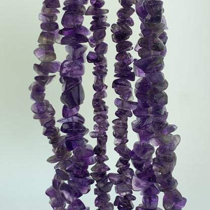 Lot Of Three Chunky Amethyst Spiritual Awakening Healing Beaded Necklaces