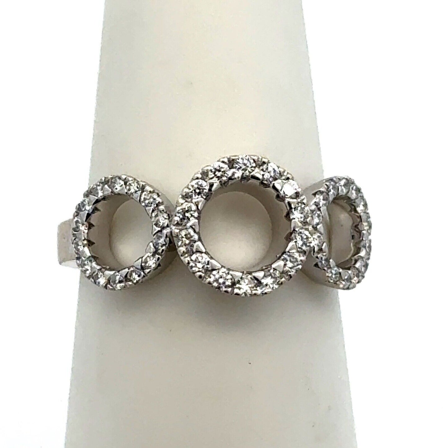 Roberto Coin 18K White Gold Pave Diamond Infinity Circle  Ring