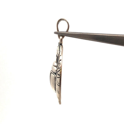 Estate 925 Sterling Silver Wings Of Isis Scarab Protection Amulet Pendant