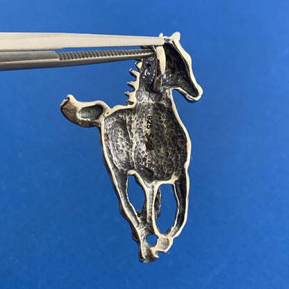 Designer 925 Sterling Silver 3D Full Body Horse Equine Pendant