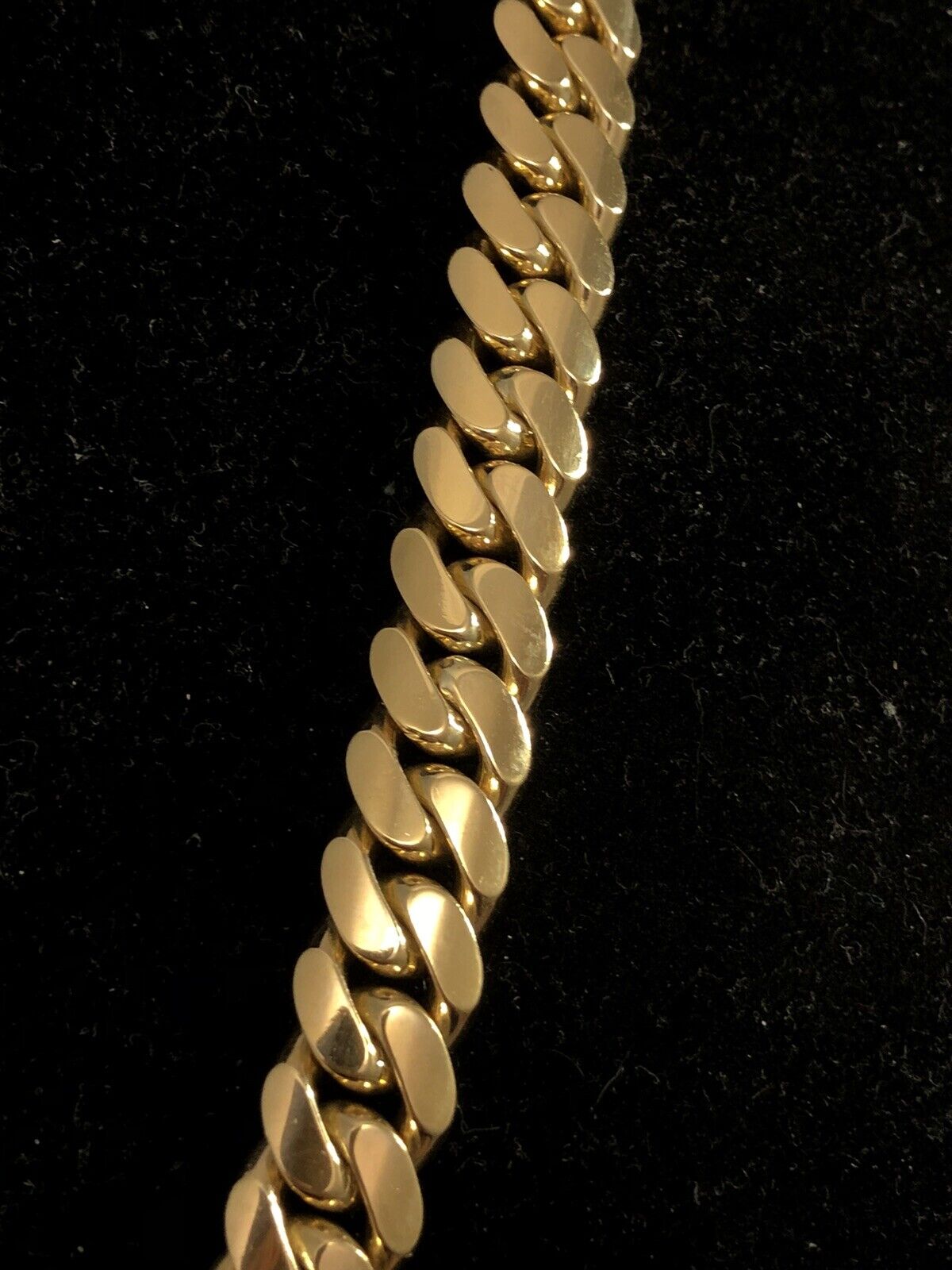 14K Yellow Gold Estate Heavy Weight Chunky Cuban Link Statement Chain Necklace