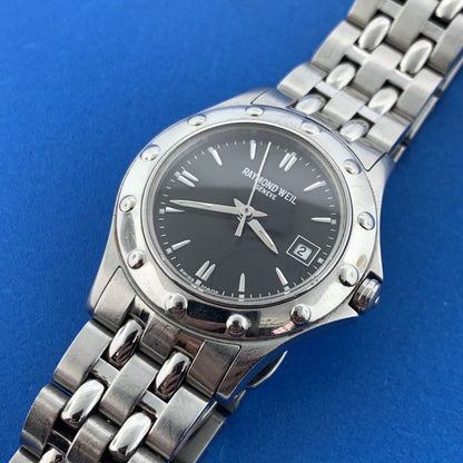Raymond Weil Geneve 5390 Tango Black Dial Date Stainless Steel Women's Watch