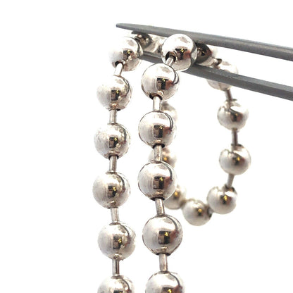 Designer AT Italy 925 Sterling Silver Beaded Chain Statement Necklace