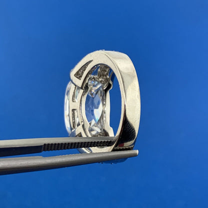 Designer Sterling Silver 925 Cushion Cubic Zirconia CZ Statement Cocktail Ring