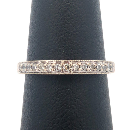 Designer NAJ 14K White Gold Diamond Wedding Anniversary Size 6.5 Band Ring