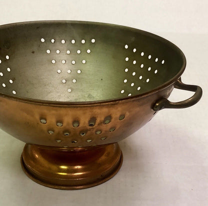 Vintage ODI Portugal Copper Brass Farm Wedding Country Kitchen Strainer Colander