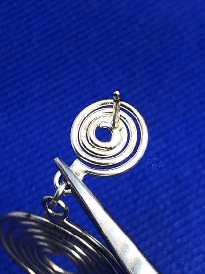 Designer Sterling Silver 925 Crop Circle Dangle Drop Stud Earrings