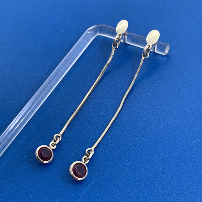 Italy Purple Amethyst 925 Sterling Silver Box Chain Dangle Stud Earrings