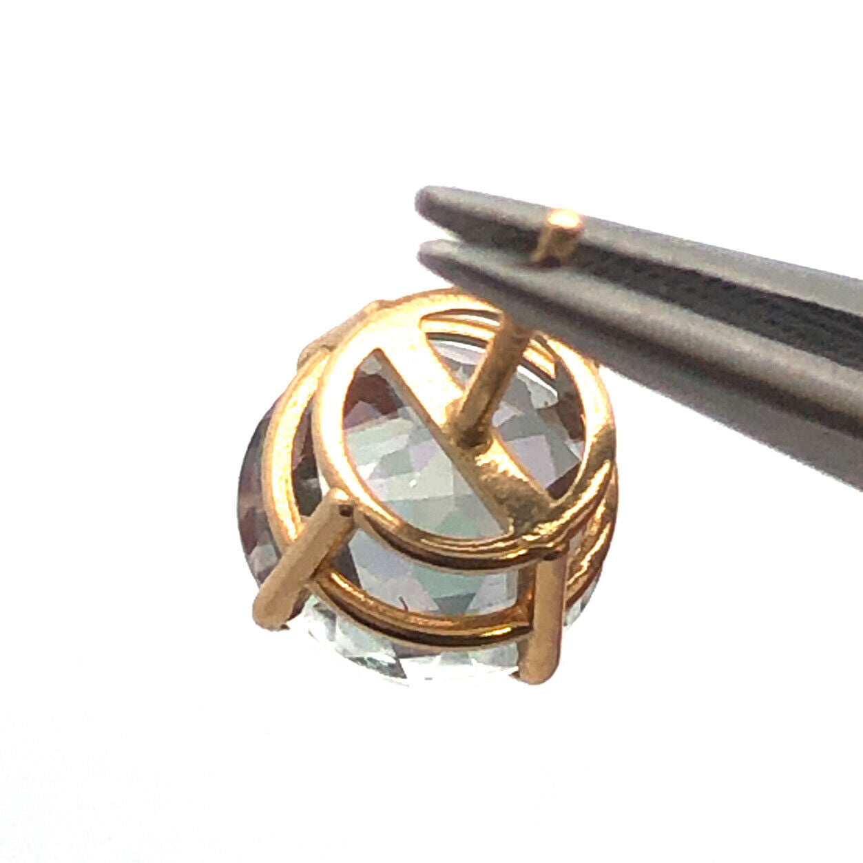 14K Yellow Gold Oval Mystic Topaz Power Protection Stud Earrings
