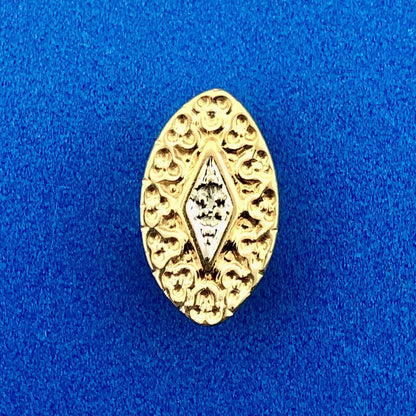 Robert Klein KLJCI 14K Y/W Gold Diamond Scroll Oval Spacer Slide Bracelet Charm