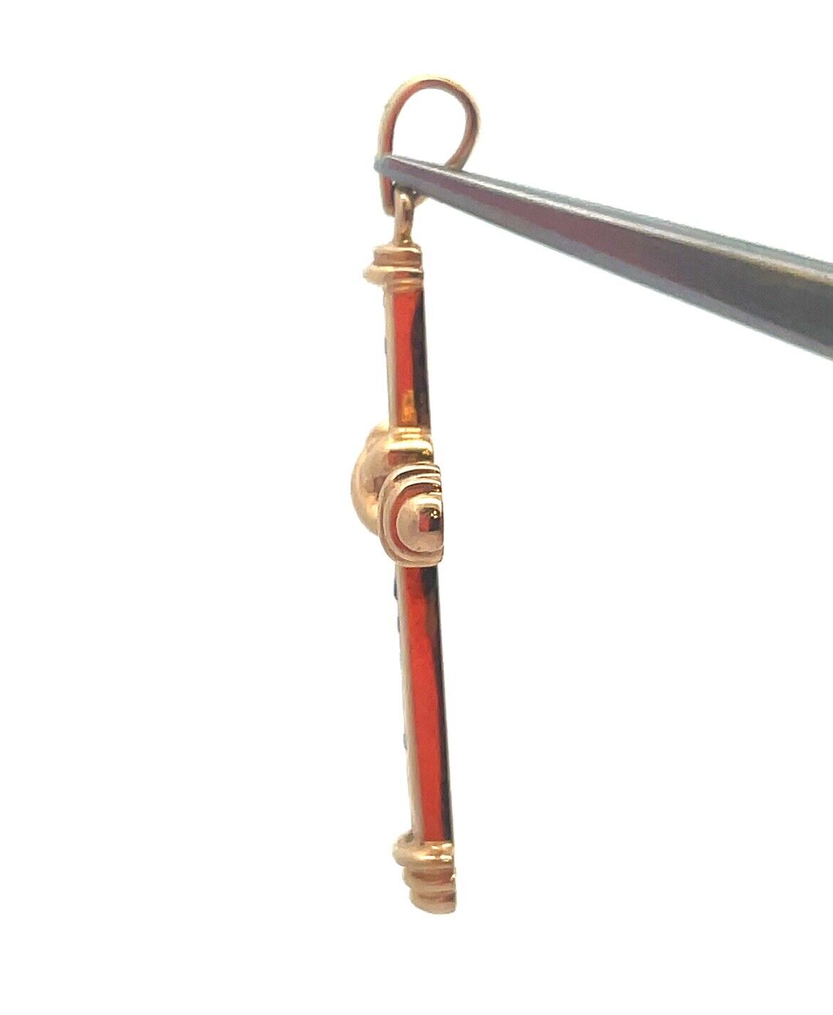 Designer 14K Yellow Gold Blue Sapphire Religious Easter Statement Cross Pendant