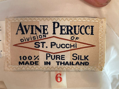 Avine Perucci St. Pucchi Bridal Dress Gown 100% Silk Size 6
