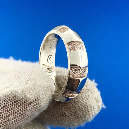 Rare Mignon Faget 925 Sterling Silver Schema Collecton Rotated Dentils Ring RET