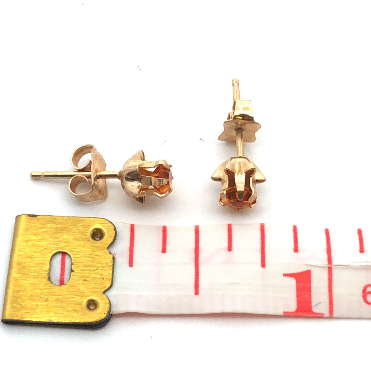 Designer 14K Yellow Gold Round Citrine Starter Stud Earrings