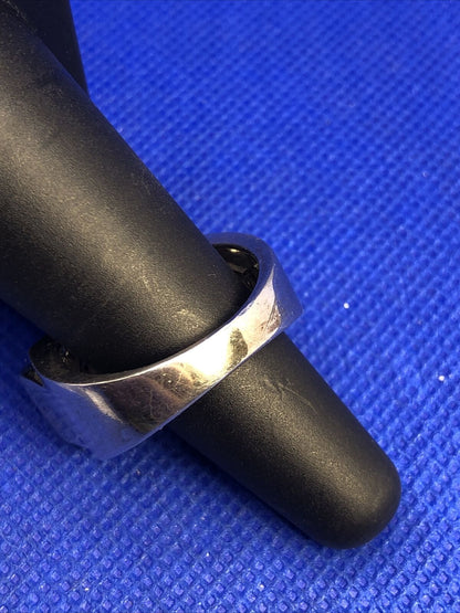 Designer 925 Sterling Silver Black White Pave Diamond Unisex Modernist Dome Ring