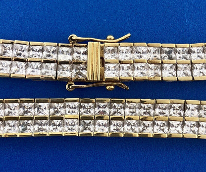 Vermeil Sterling Silver 925 Cubic Zirconia CZ Statement Collar Choker Necklace