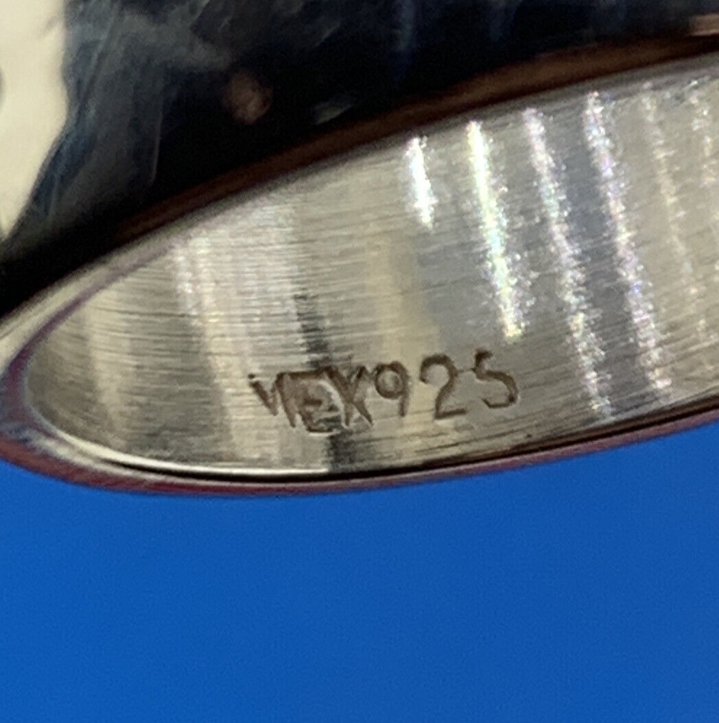 Vintage Mexico 925 Sterling Silver Modernist Storyteller Wide Cigar Band Ring