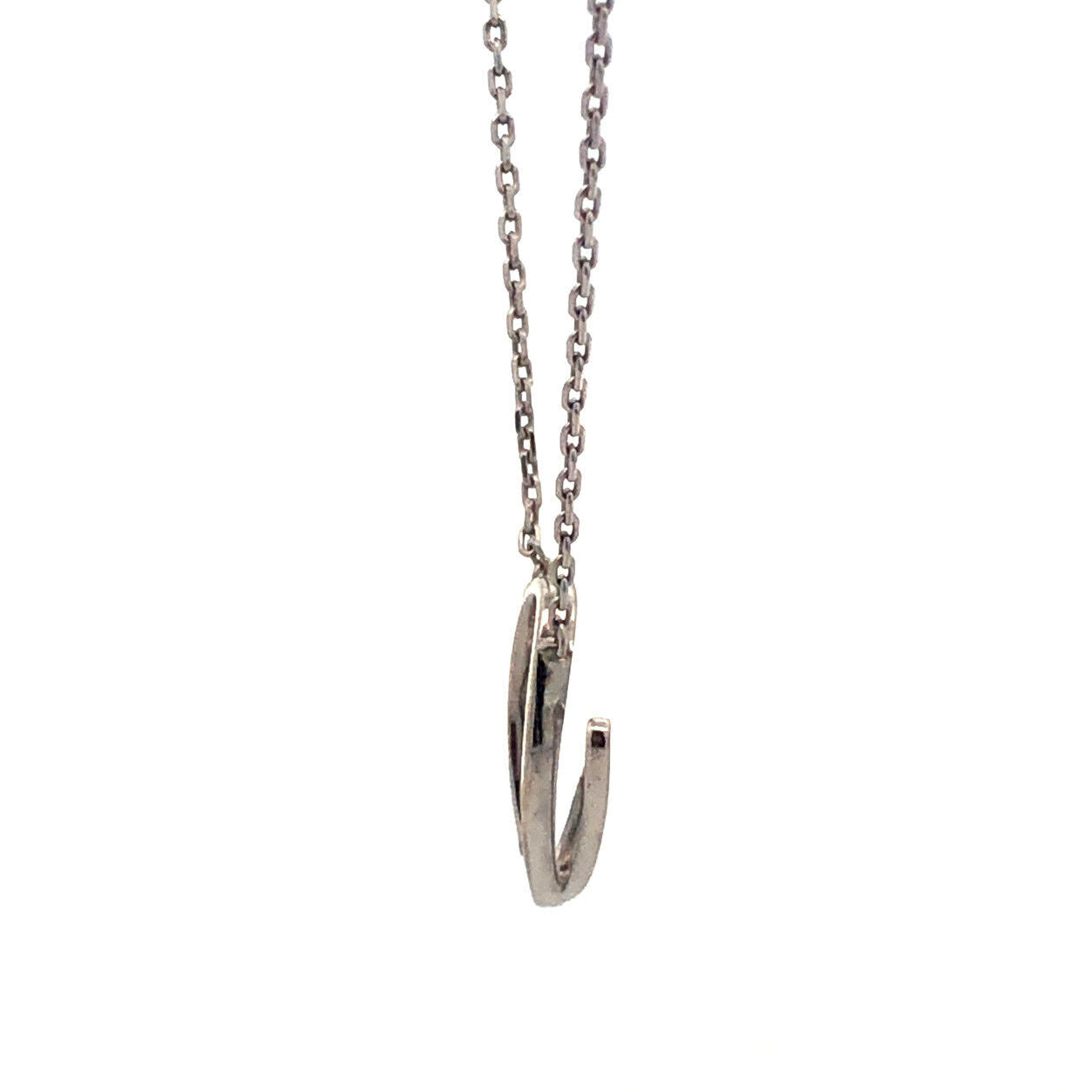 Designer Memoire 925 Sterling Silver Round Diamond Modernist Oval Necklace