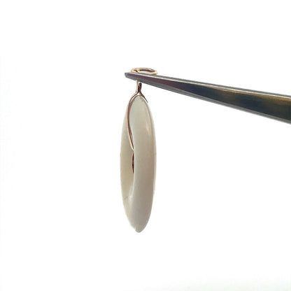 Designer 14K Yellow Gold Jade Chinese Symbol Longevity Good Luck Disc Pendant