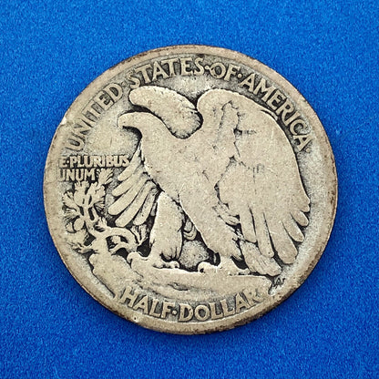 1917 D Obverse Walking Liberty Silver Half Dollar 50c Key Date Denver Coin