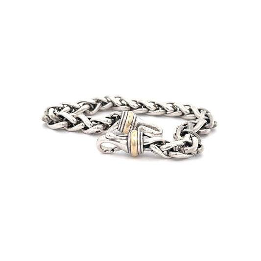 David Yurman 925 Sterling Silver 18K Yellow Gold Cable Classics Chain Bracelet