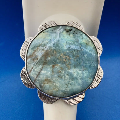 Vintage Native American Artisan 925 Sterling Silver Turquoise Statement Ring