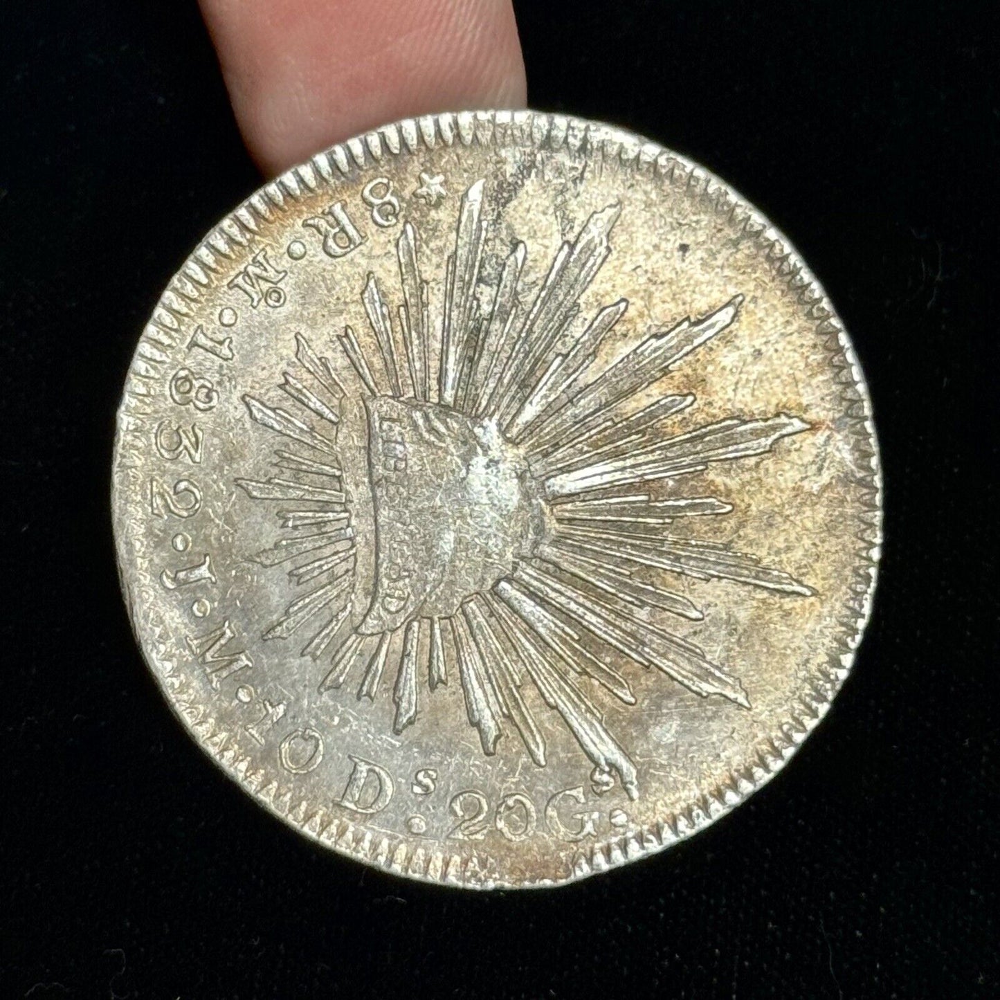 1832 Mo Mexico Mint 8 Reales .903 Silver J.M. Cap & Rays Libertad Coin