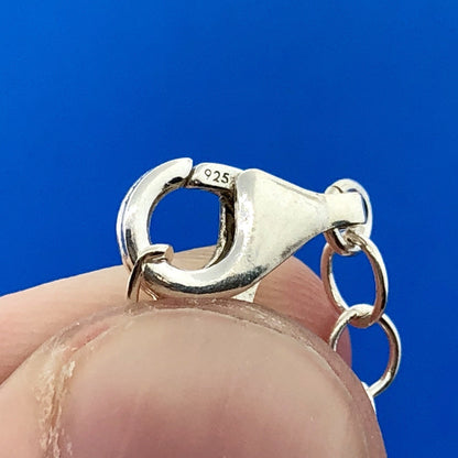 Designer ATI Sterling Silver 925 Resin Mary Religious Scroll Bead Necklace