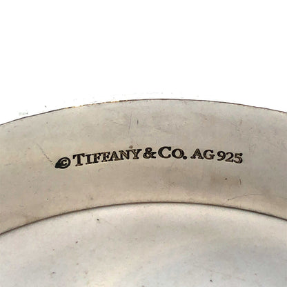 Tiffany & Co 925 Sterling Silver Ribbed Milgrain Polished Wide Bangle Bracelet
