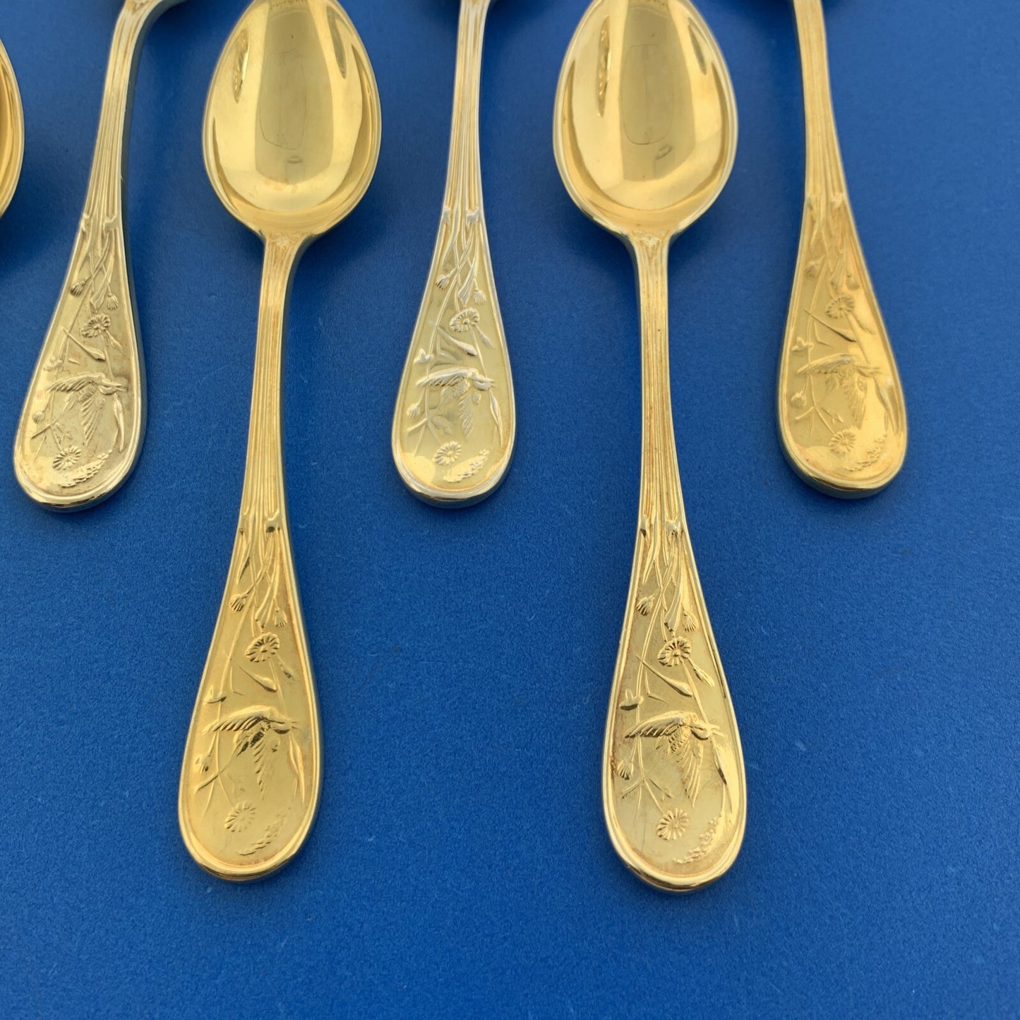 Tiffany & Co Vermeil Gold Washed Sterling Silver 925 Audubon Demitasse Spoon