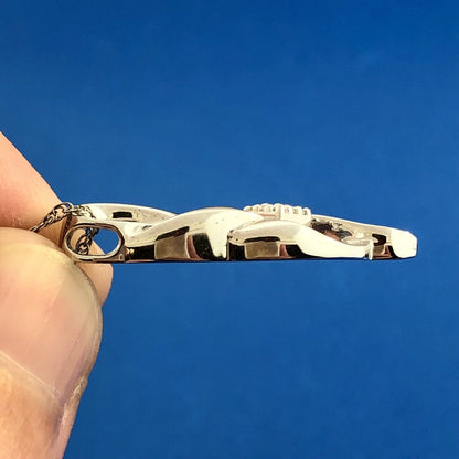 Designer 925 Sterling Silver Diamond Infinity Eternity Anniversary Necklace