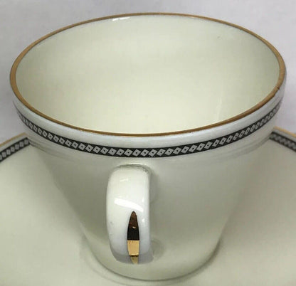 Elegant Richard Ginori Italy Black Gold China Demitasse Cup And Saucer Set