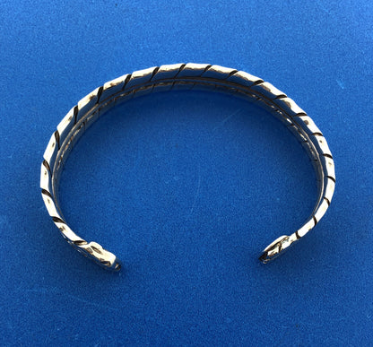 Vintage Taxco TV-142 925 Sterling Silver Textured Cuff Bracelet