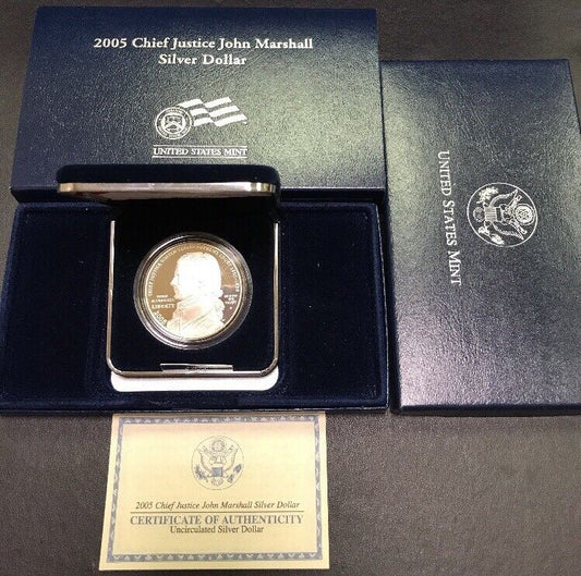 2005 P Chief Justice John Marshall Commemorative Proof Silver Dollar $1