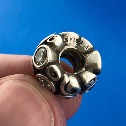 Retired Pandora Sterling Silver 925 ALE Primrose Path White CZ Spacer Charm