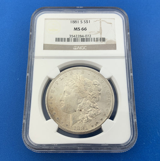 1881 S Morgan Silver Dollar Better Key San Francisco NGC MS66 High Grade Coin