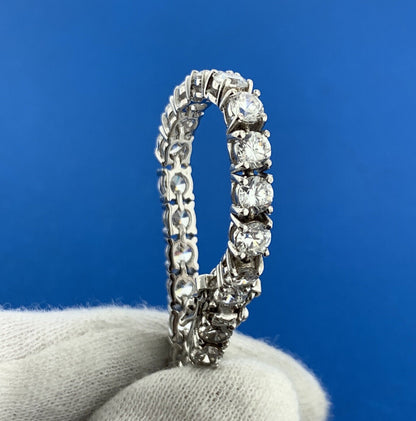 Sparkling SETA Sterling Silver Round Cubic Zirconia Statement Tennis Bracelet
