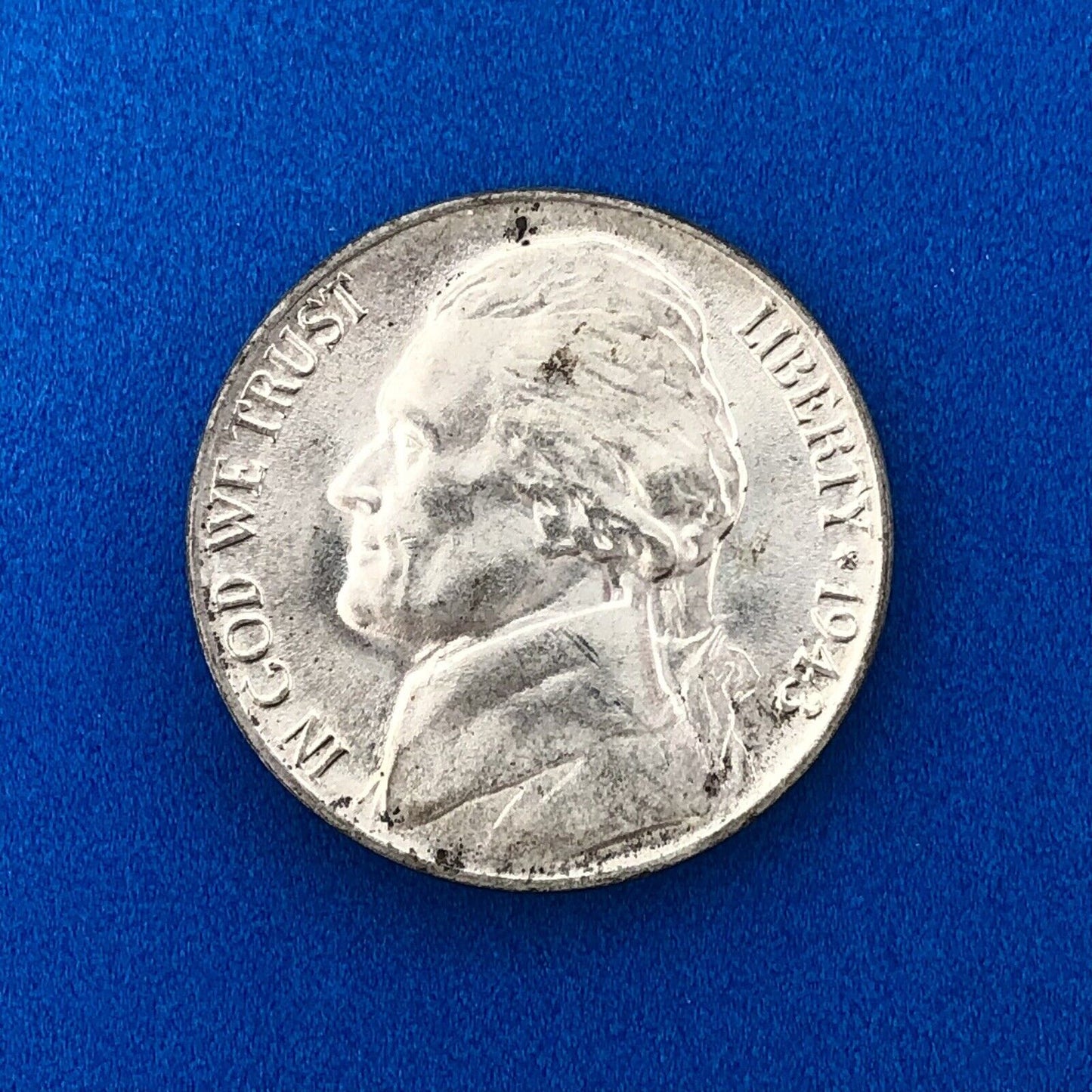 1943 P Jefferson WarTime Nickel 5c BU Uncirculated Mint State 35% Silver US Coin