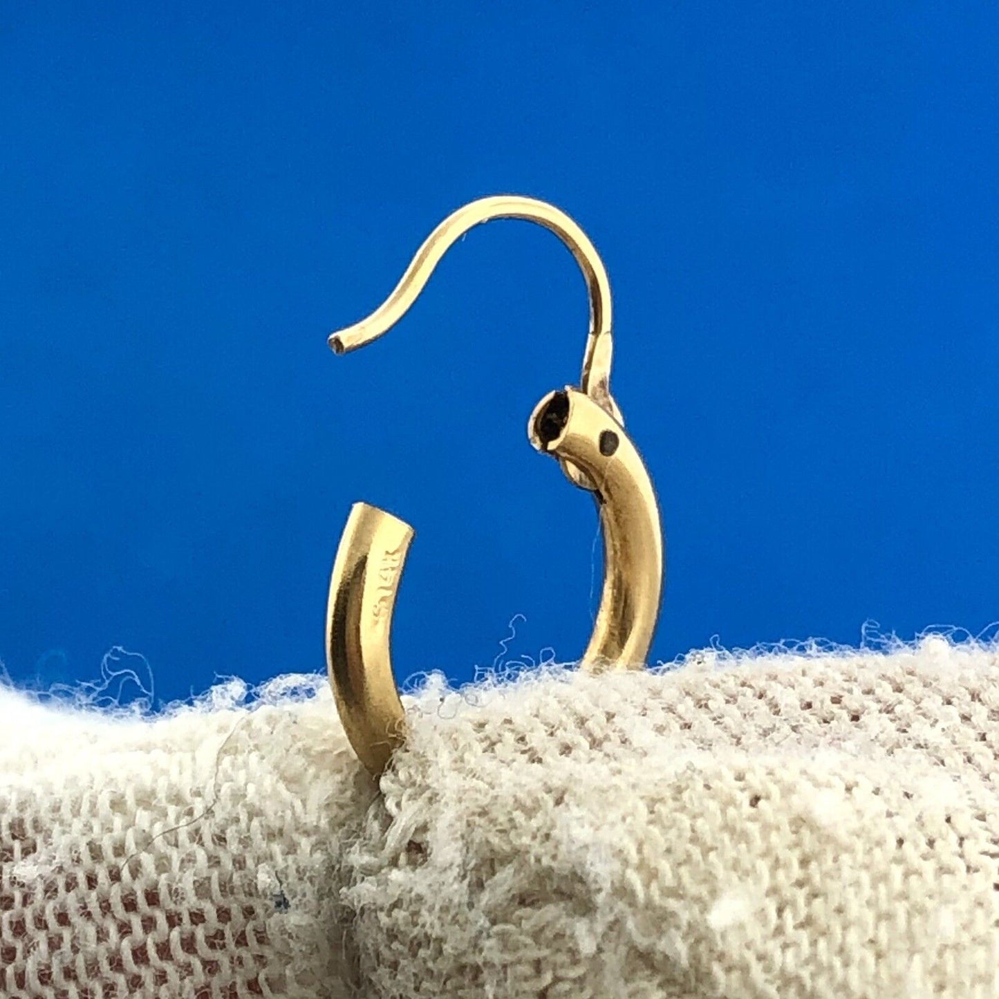 Designer 14K Yellow Gold Polished Huggie Huggy Hoop Earrings