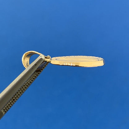 Designer RL 10K Yellow Gold Miraculos Medal Petite Charm Pendant