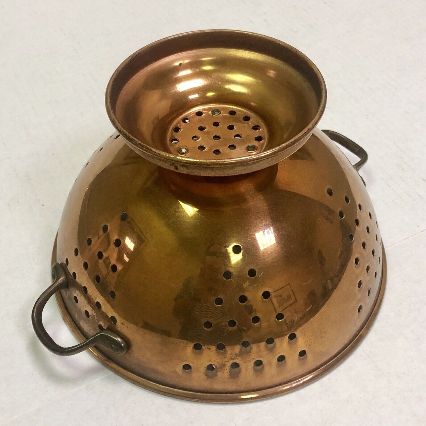 Vintage ODI Portugal Copper Brass Farm Wedding Country Kitchen Strainer Colander