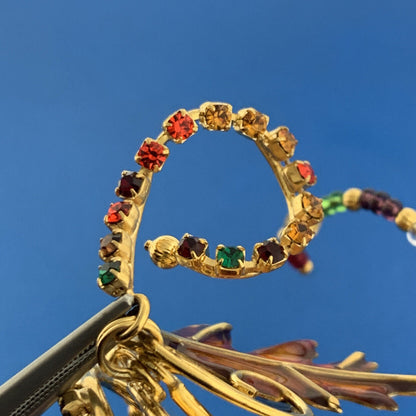 Lunch At The Ritz Turning Autumn Cubic Zirconia Enamel Statement Dangle Ear