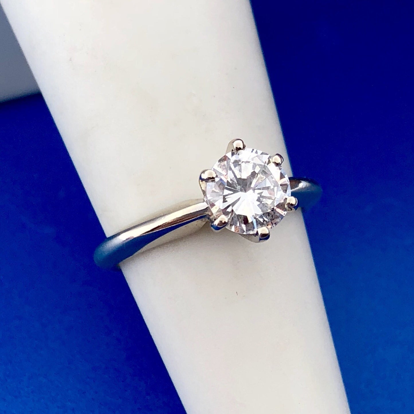 14K White Gold Diamond Solitaire Engagement Bridal Wedding Ring