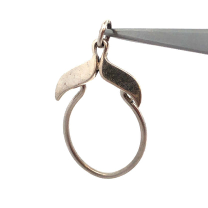 Retired Designer 925 Sterling Silver Whale Tail Charm Holder Pendant