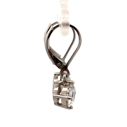 Designer JCM 25 Sterling Silver Round Diamonique Cubic Zirconia Dangle Earrings